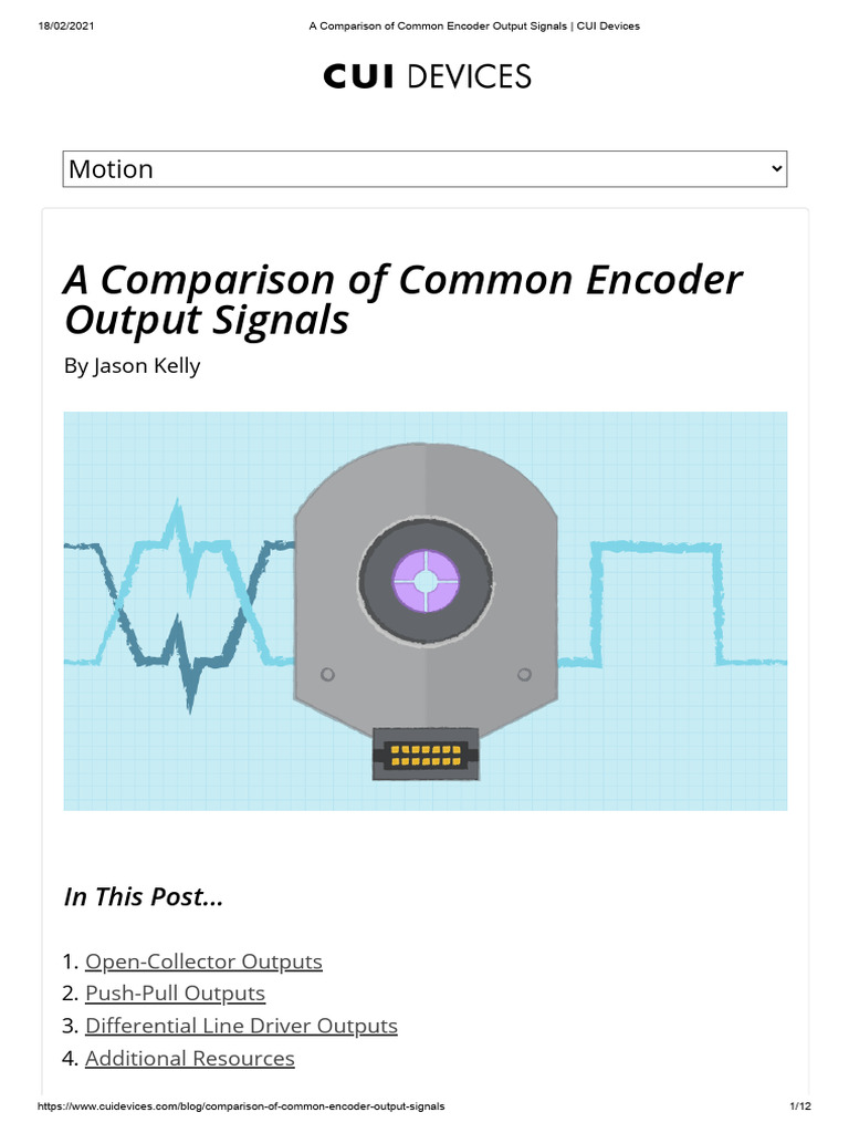 Comparison of Common Encoder Output Signals | PDF | Electricity ...