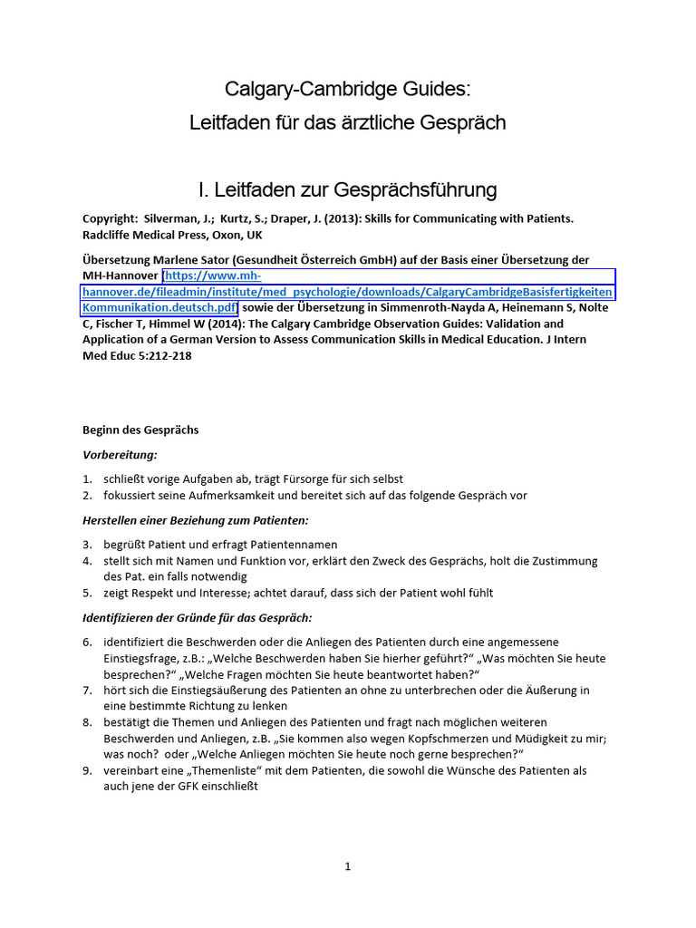 Calgary Cambridge Leitfaden | PDF