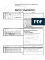 CALENDÁRIO DOS CURSOS SUPERIORES DE TECNOLOGIA -  ANO 2007