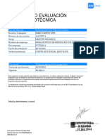 Certificado Evaluación Psicosensotécnica: Folio: 0004970461