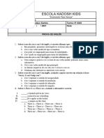 Escola Kadosh Kids: Aluno (A) : Prof.: Mateus Santos Turma: 6º ANO Data: / / 2021 Nota