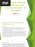 Differences Between Manual Start and Remote-Auto Start of An Engine