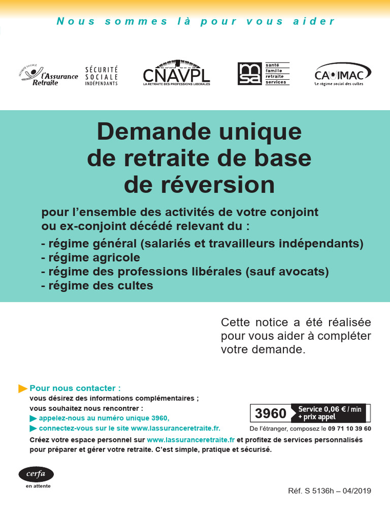 Demande de retraite de réversion simplifiée | PDF | Retraite | Impôt ...