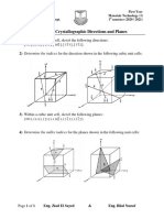 Sheet 2 - Crystallographic Directions and Planes