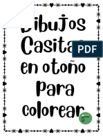 Bonitos Dibujos para Colorear Casitas en Otono