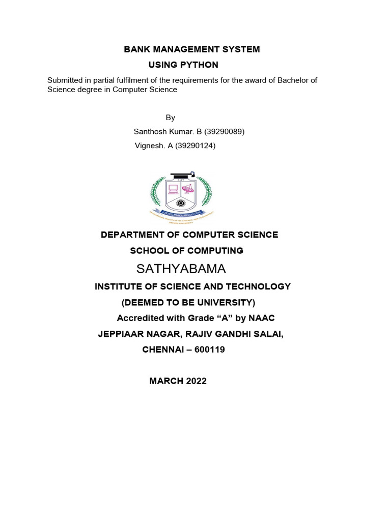 Bank Management Sysrem | PDF | Transaction Account | Python ...