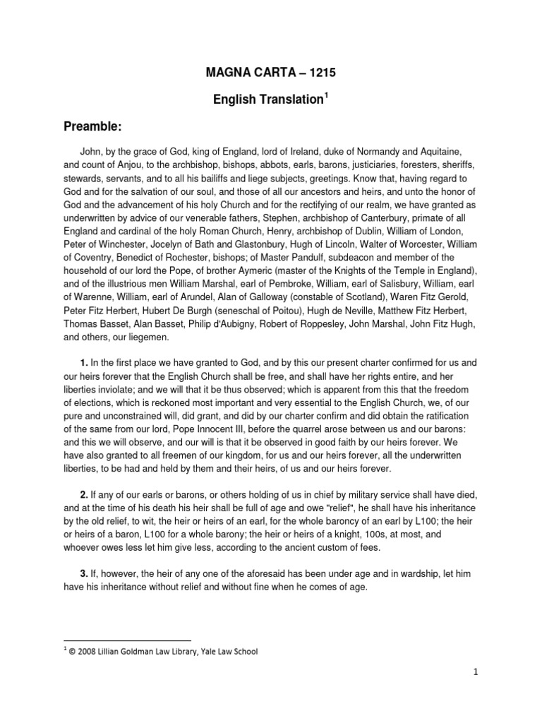 Magna Carta English Translation | Download Free PDF | Debt | Baron