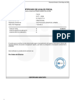 Certificado de Avalúo Fiscal: Por Orden Del Director