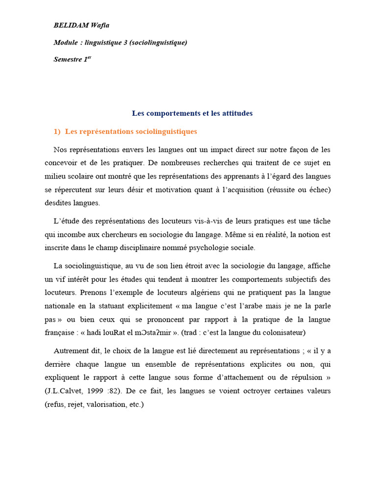 Attitudes linguistiques et hypercorrection | PDF | Sociolinguistique ...