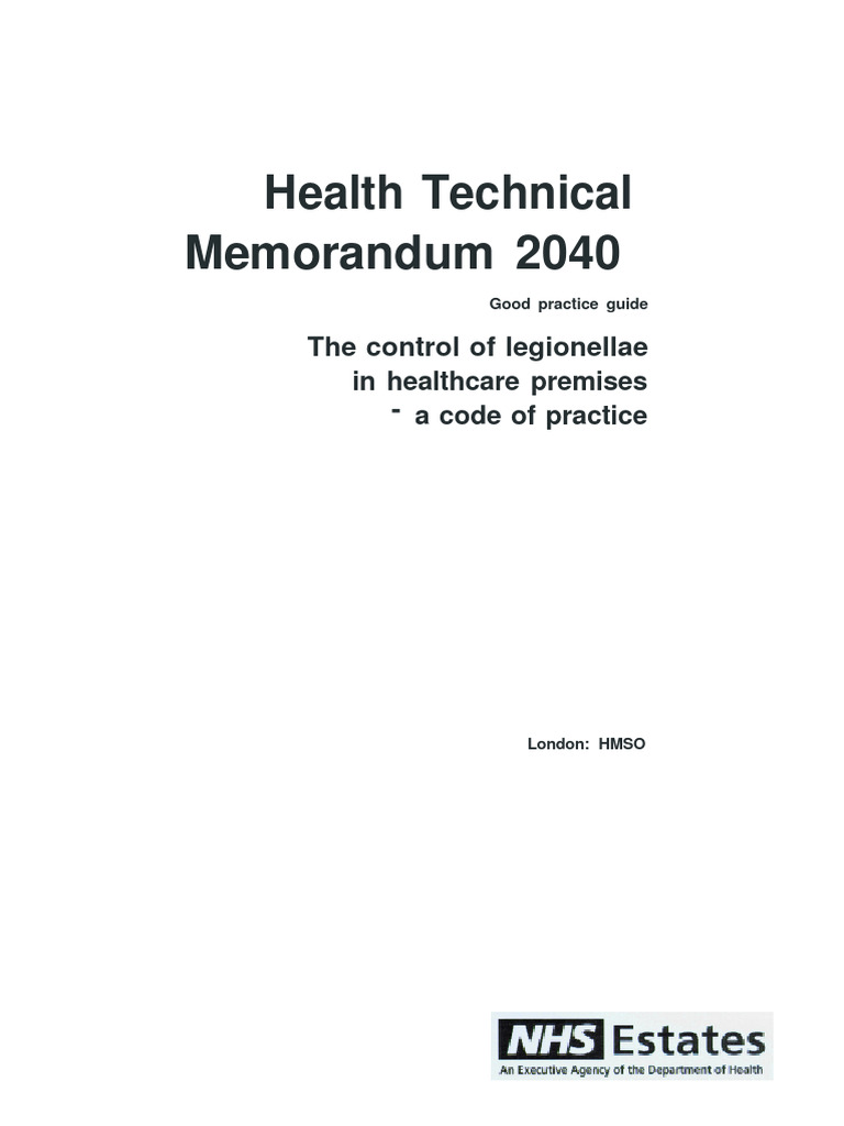 HTM 2040 Control of Legionella Good Practice Quide | PDF | Chlorine ...