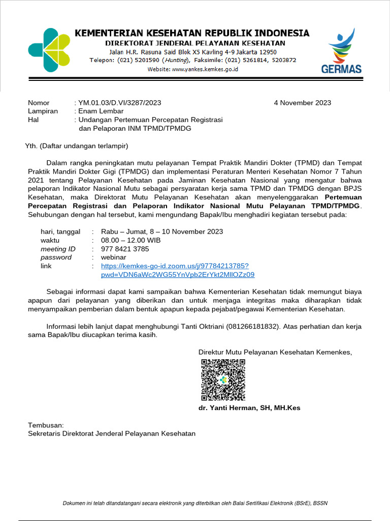 Undangan Pertemuan Registrasi TPMD/TPMDG | PDF | Pengembangan Diri ...