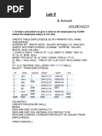 Lab 9 Stored Procedures