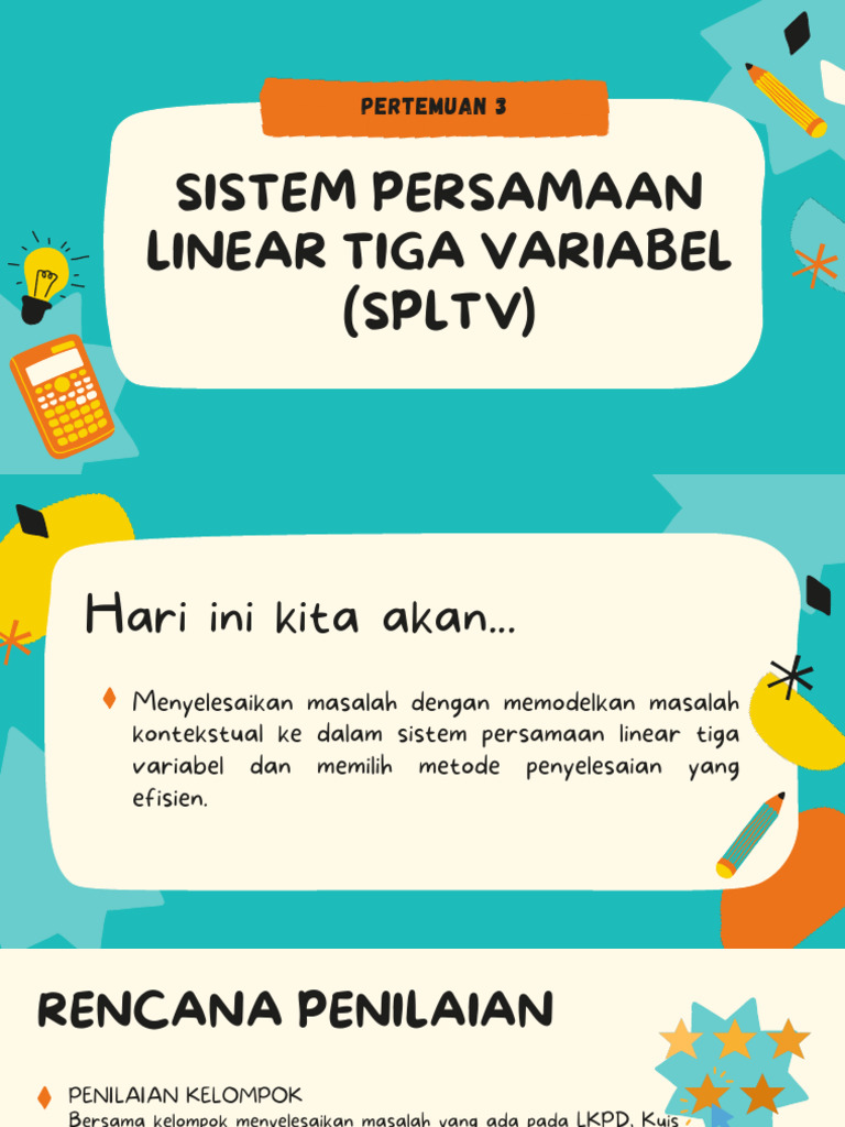 Penerapan SPLTV dalam Kehidupan Sehari-hari | PDF