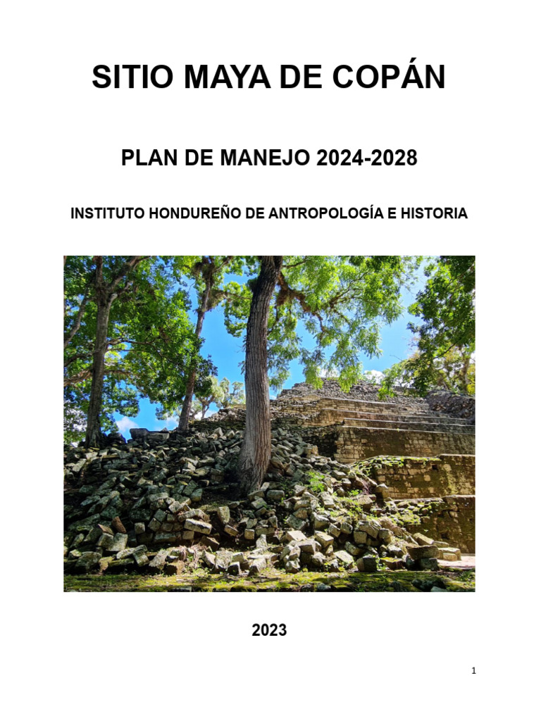 Plan de Manejo Sitio Maya Copán 2024-2028 | PDF | Ciencias de la Tierra
