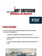 Lesson 5 Literary Criticism