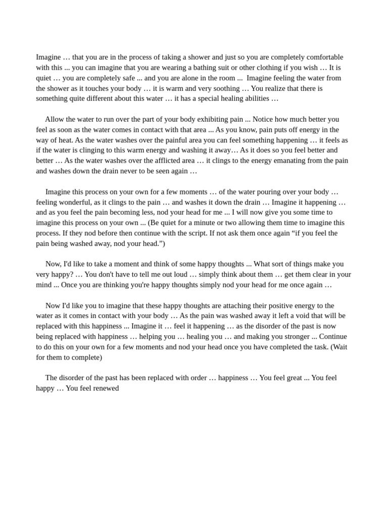 Pain Shower PDF Thought Pain