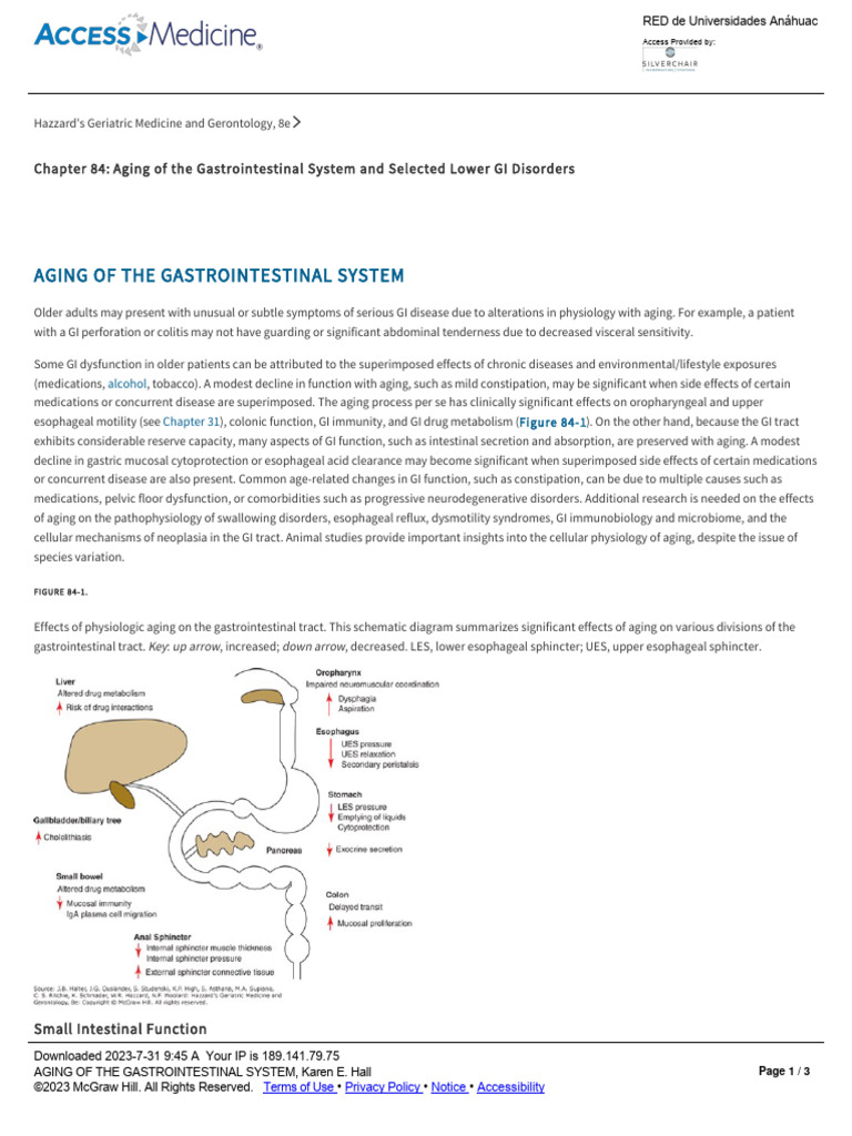Aging and GI System Changes | PDF | Gastrointestinal Tract | Immune System