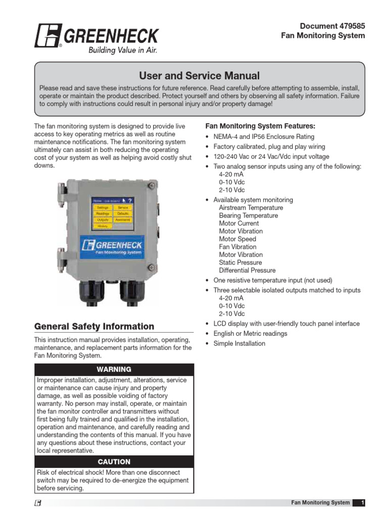 479585FanMonitoringSystem Iom PDF Electrical Wiring Thermocouple