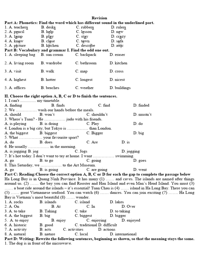 Grade 7 English Test Revision Guide | PDF | Language Arts & Discipline ...