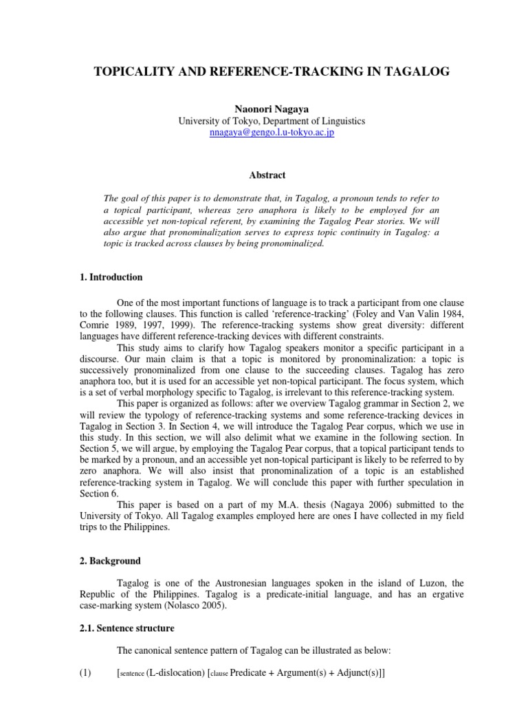 Nagaya2006Topicality_and_referencetracking_in_Tagalog Pronoun