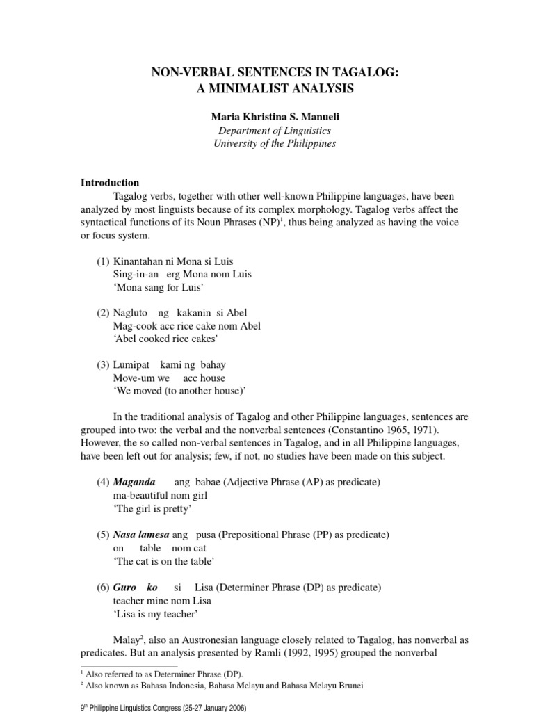 nonverbal sentences in tagalog_Manueli | Phrase | Adjective