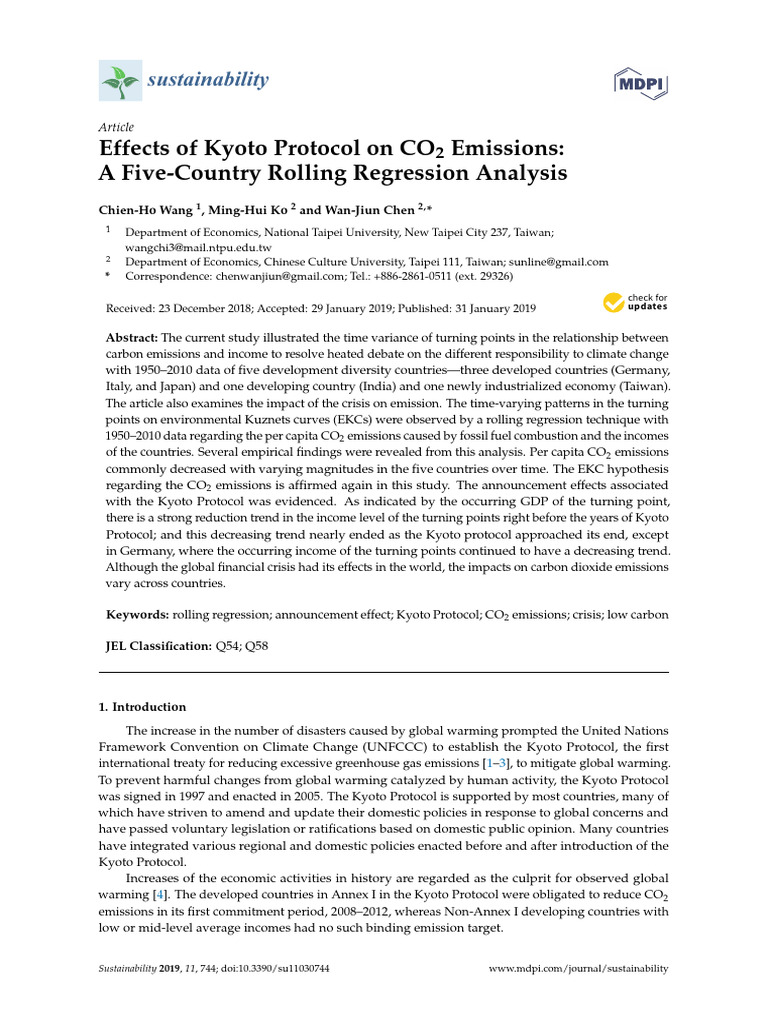 2019 Wang Effects of Kyoto Protocol Download Free PDF Kyoto