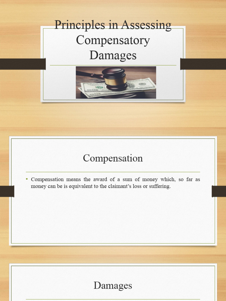 Principles in Assessing Compensatory Damages PDF Damages Negligence