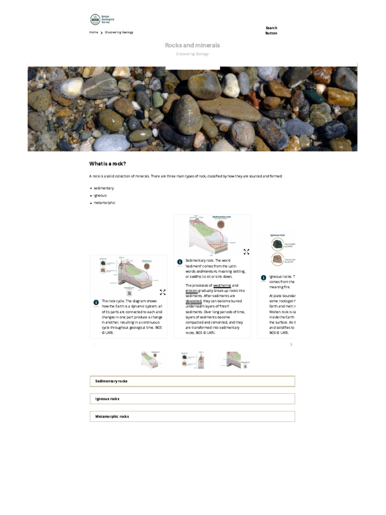 Rocks And Minerals British Geological Survey Pdf Rock Geology