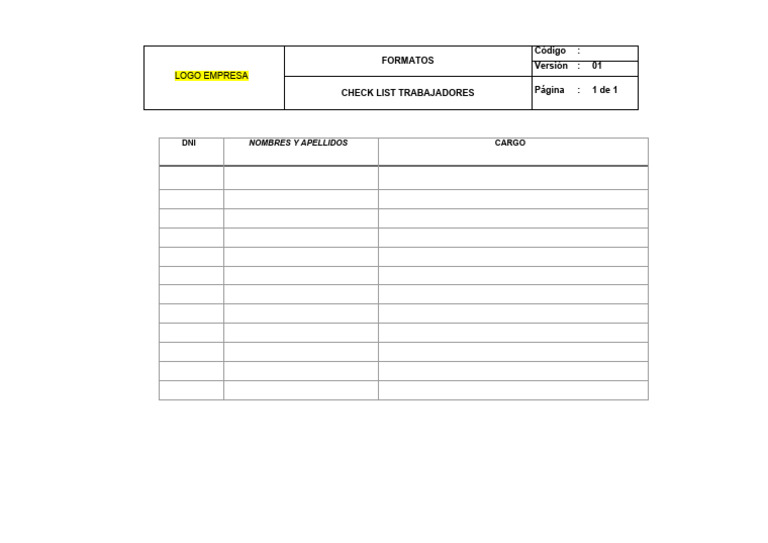 Check List Personal PDF