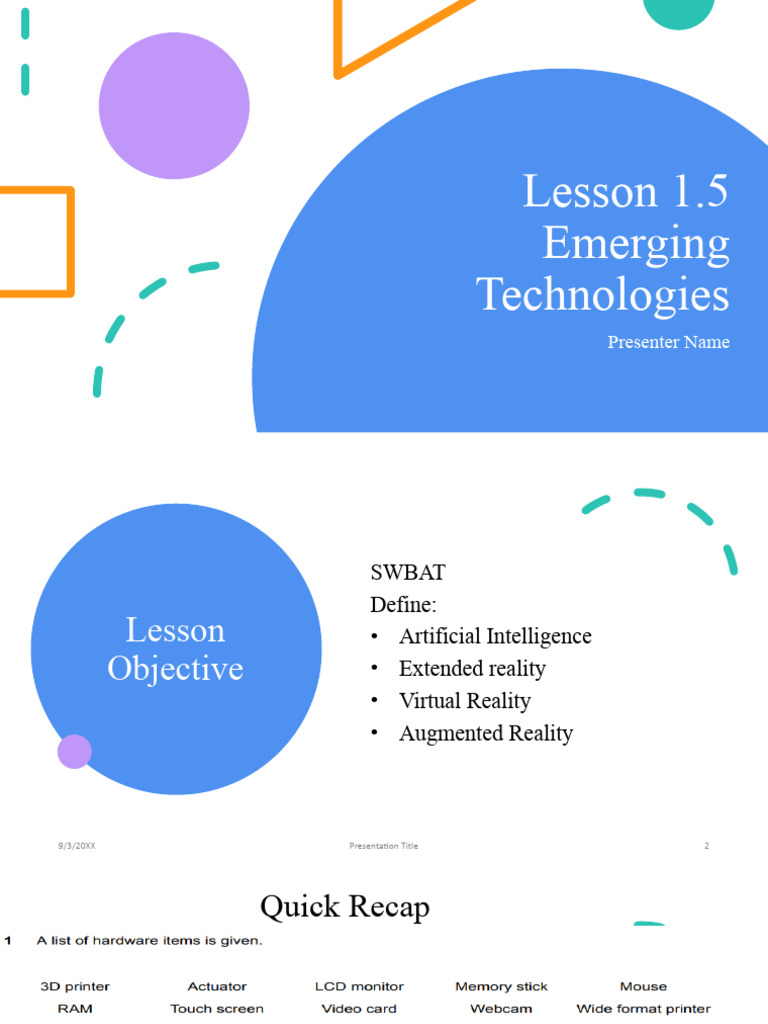 Lesson+1 5+Emerging+Technologies | PDF | Augmented Reality | Virtual ...