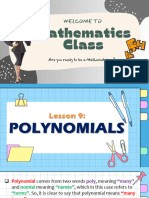 Lesson 9 Division of Polynomials Using Long Division