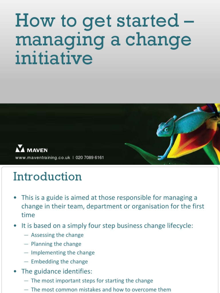 Starting A Change Initiative | PDF | Change Management | Project Management