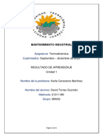 Resultado de Aprendizaje Termodinamica U1