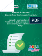 Instructivo para El Llenado Del Certificado de Calificaciones de Secundaria