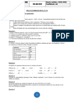 Travaux Diriges de P.C.T N°3 Theme: Les Solutions Aqueuses