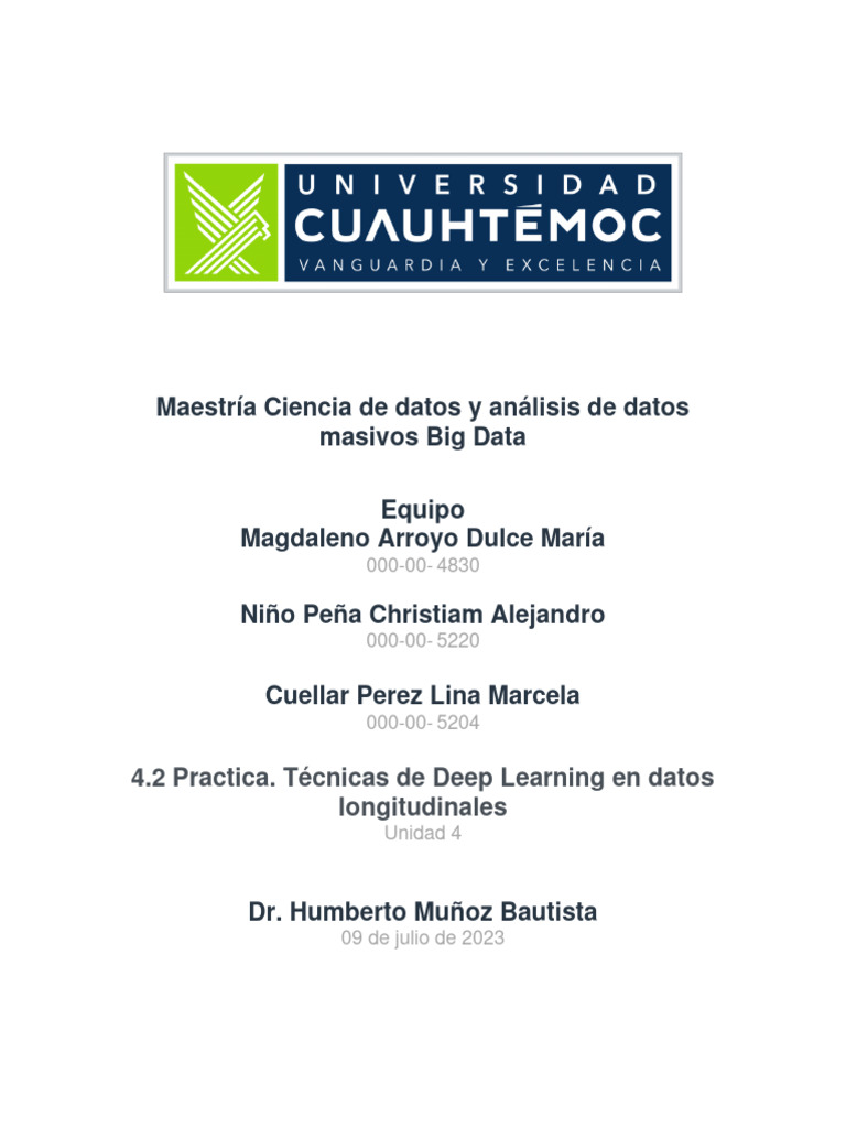 4.2 Practica. Técnicas de Deep Learning en Datos Longitudinales | PDF ...