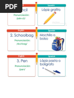 Fichas de Los Utiles Escolares en Ingles Gratis | PDF