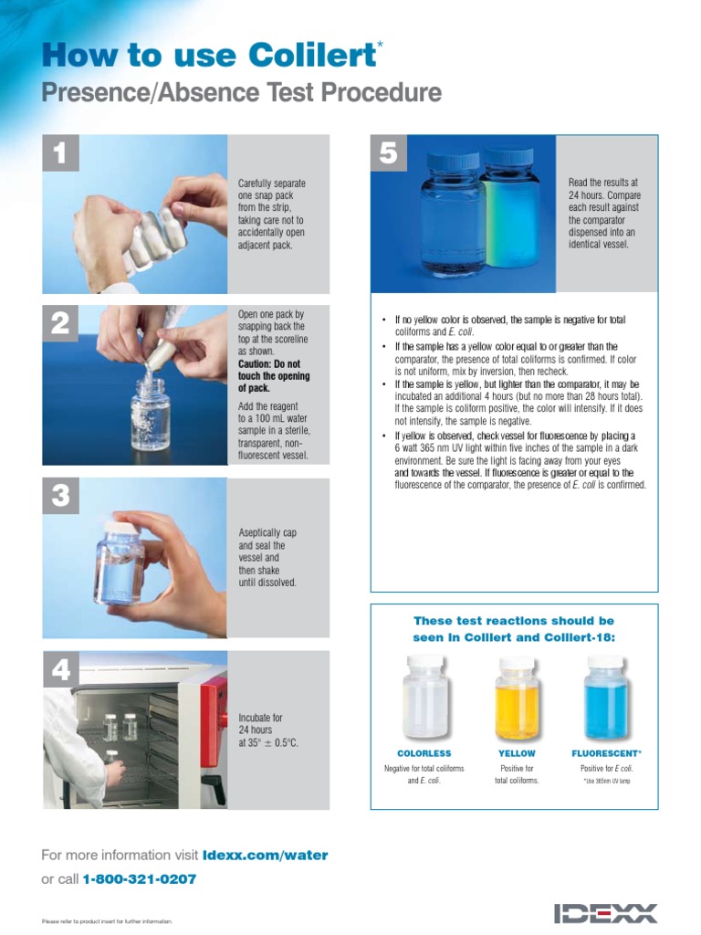 Colilert Quanti Tray How To Use Sheet | PDF | Chemistry | Nature