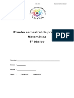 Evaluación Semestral de Proceso Matemáticas 1°a-B 2023