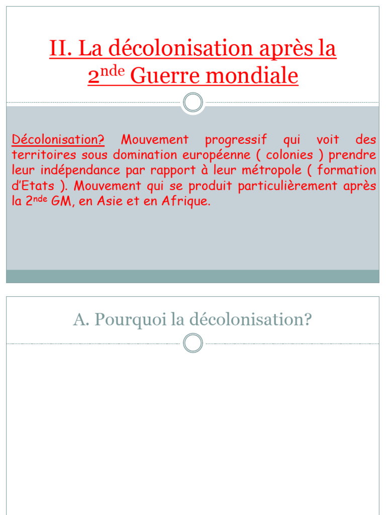 Décolonisation post-1945 : Inde et Afrique | PDF | Décolonisation | Algérie