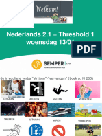 Nederlands 2.1 Threshold 1 Woensdag 13/01