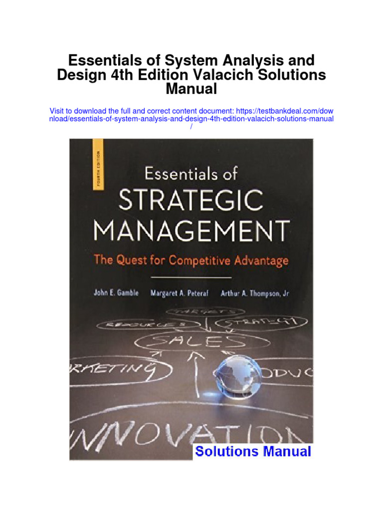 Essentials of System Analysis and Design 4th Edition Valacich Solutions