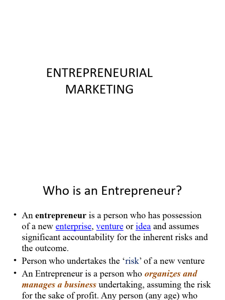 Understanding Entrepreneurial Marketing | PDF | Entrepreneurship ...