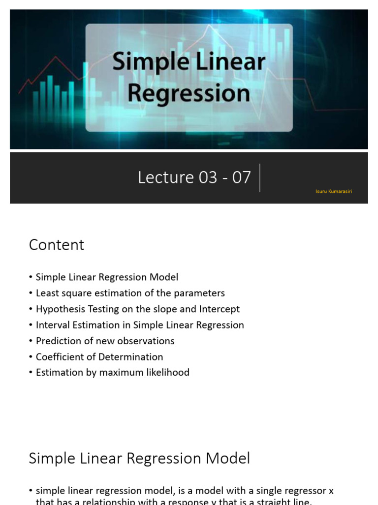 Simple Linear Regression Analysis - Final | Download Free PDF ...