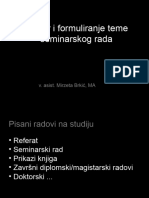 Odabir I Formuliranje Teme Seminarskog Rada-MB