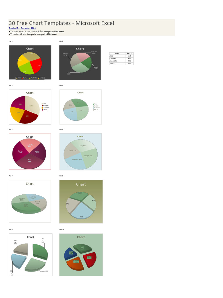 30 Excel Chart Templates | PDF | Microsoft Excel | Computer Companies