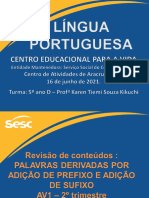 Slide Língua Portuguesa - 16-06-2021 - Revisão de Conteúdo para AV1 - 2º Trimestre