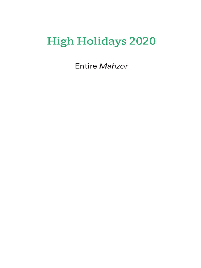 1 Entire Mahzor All Sections 0 | PDF | Abrahamic Religions | Jews