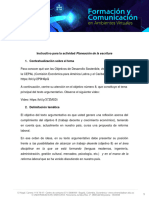 Instructivo para La Actividad Planeación de La Escritura 1. Contextualización Sobre El Tema