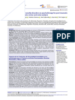 Impact of Comorbid Personality Disorders On Psychotherapy For Post-Traumatic Stress Disorder, Systematic Review and Meta-Analysis